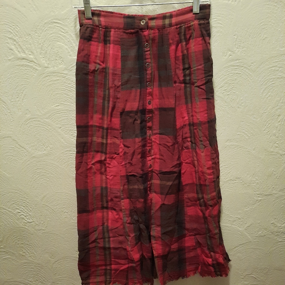 Mystree Long Plaid Skirt - Picture 3 of 8